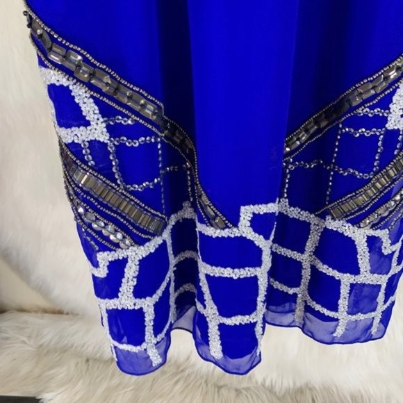 Lotus Threads Dresses Lotus Threads New York Royal Blue Beaded Mini S Poshmark